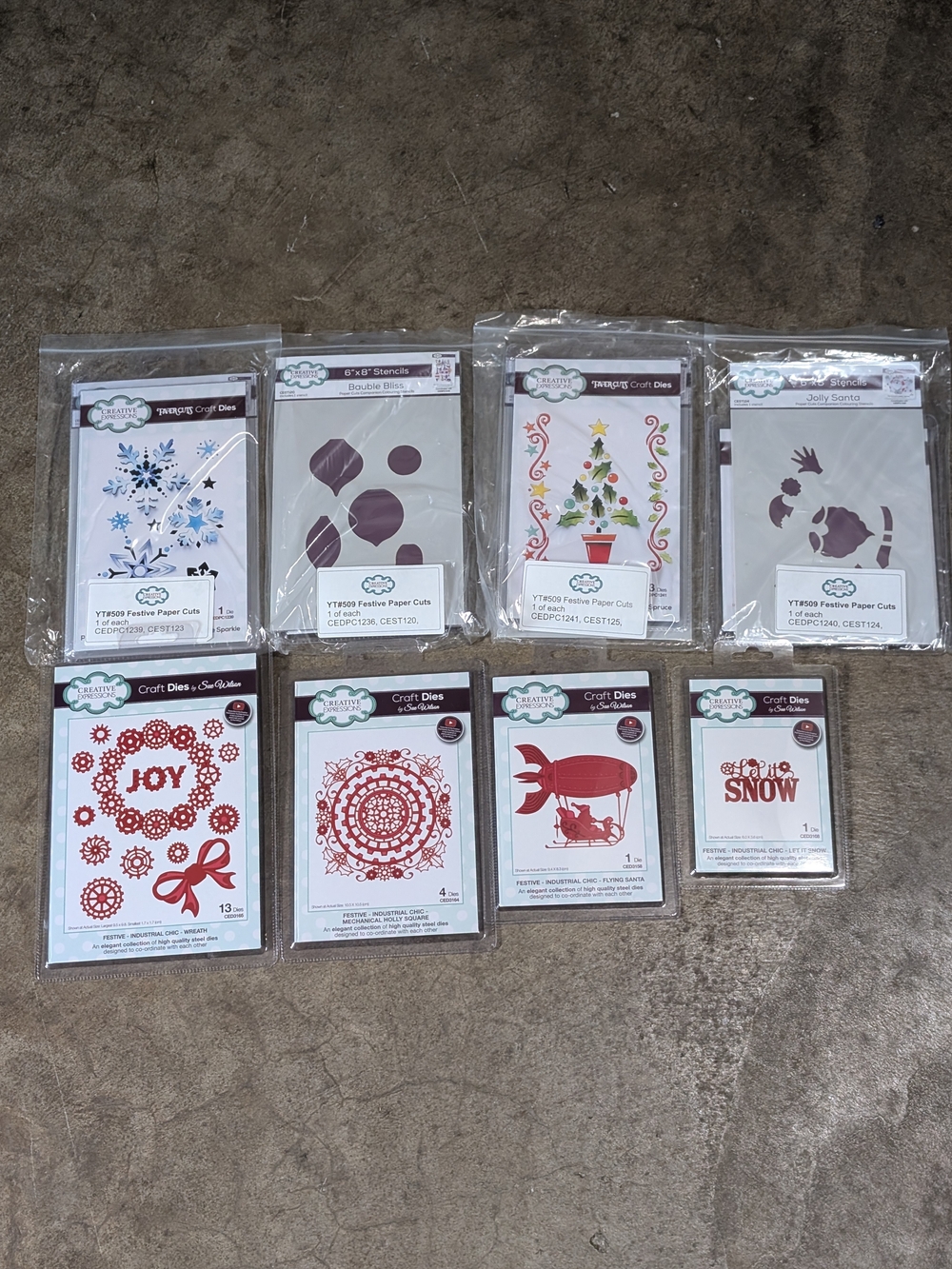 Lot of 8 Christmas Theme Creative Expressions Die Collection